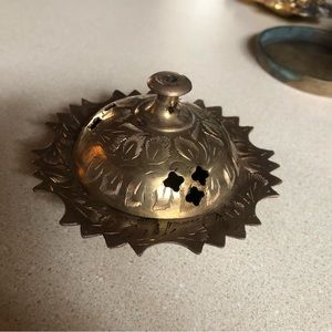 Traditional etched brass incense burner